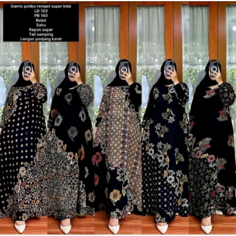 BAJU GAMIS BATIK STORJOAN LD120 CM TERBARU 2024 MEWAH ELEGAN WANITA MUSLIM KAIN HALUS NYAMAN