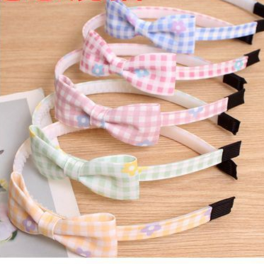 Bando Anak Korea Motif Kotak Lucu