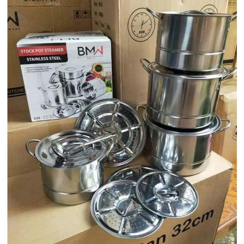 Panci steamer stock pot / panci kukus 4set / panci dandang set BMW