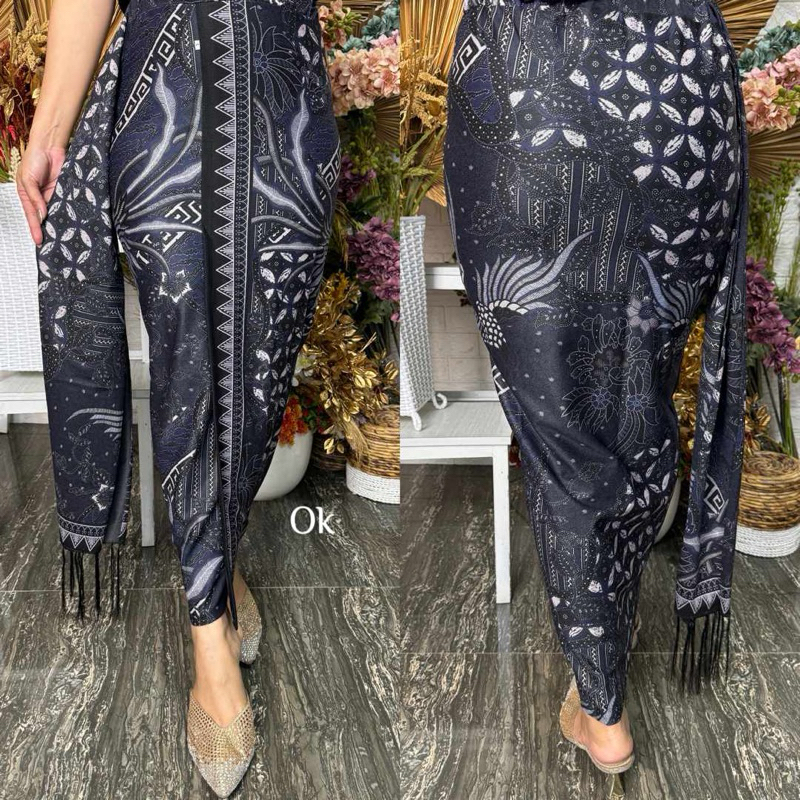 ROK BATIK SET SELENDANG DENIM PREMIUM | KAMEN JADI BATIK PREMIUM | ROK SPAN PANJANG | ROK BATIK | KA