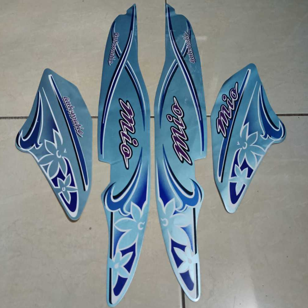 stiker striping yamaha mio sporty 2004 2005 biru muda lis body standar berkualitas original