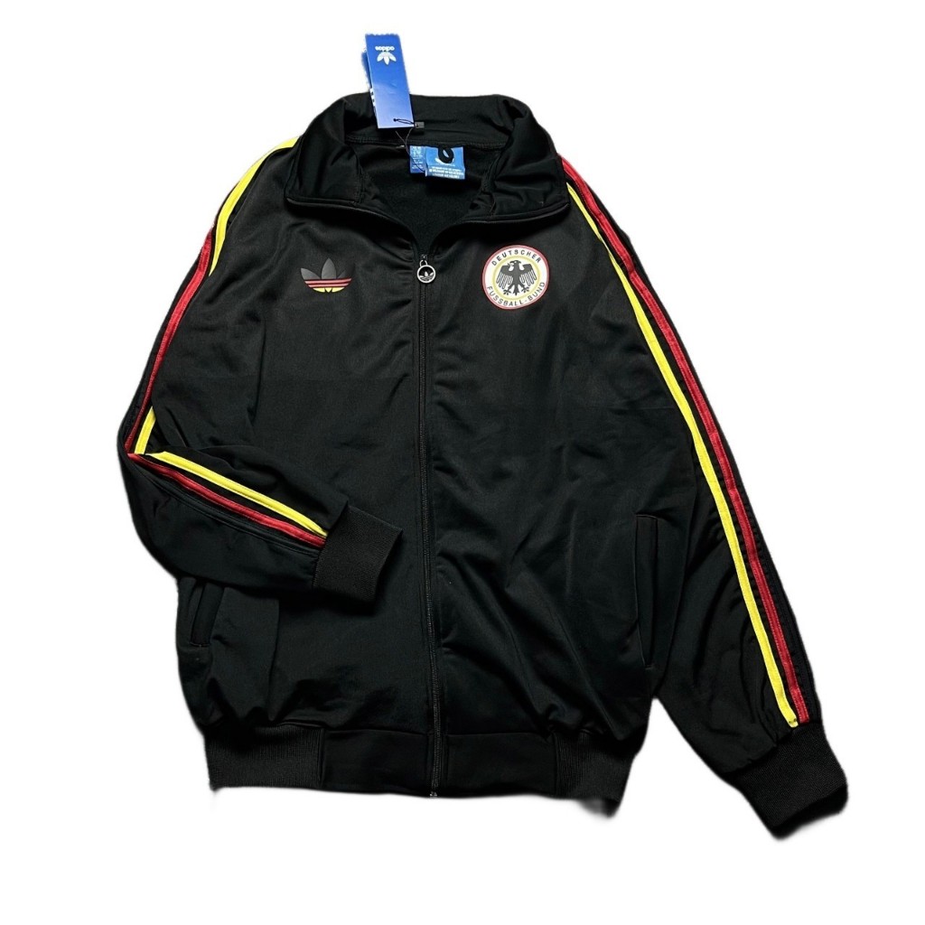 JAKET TRACKTOP ADIDAS FIREBIRD GERMANY STRIP RED YELLOW ON BLACK