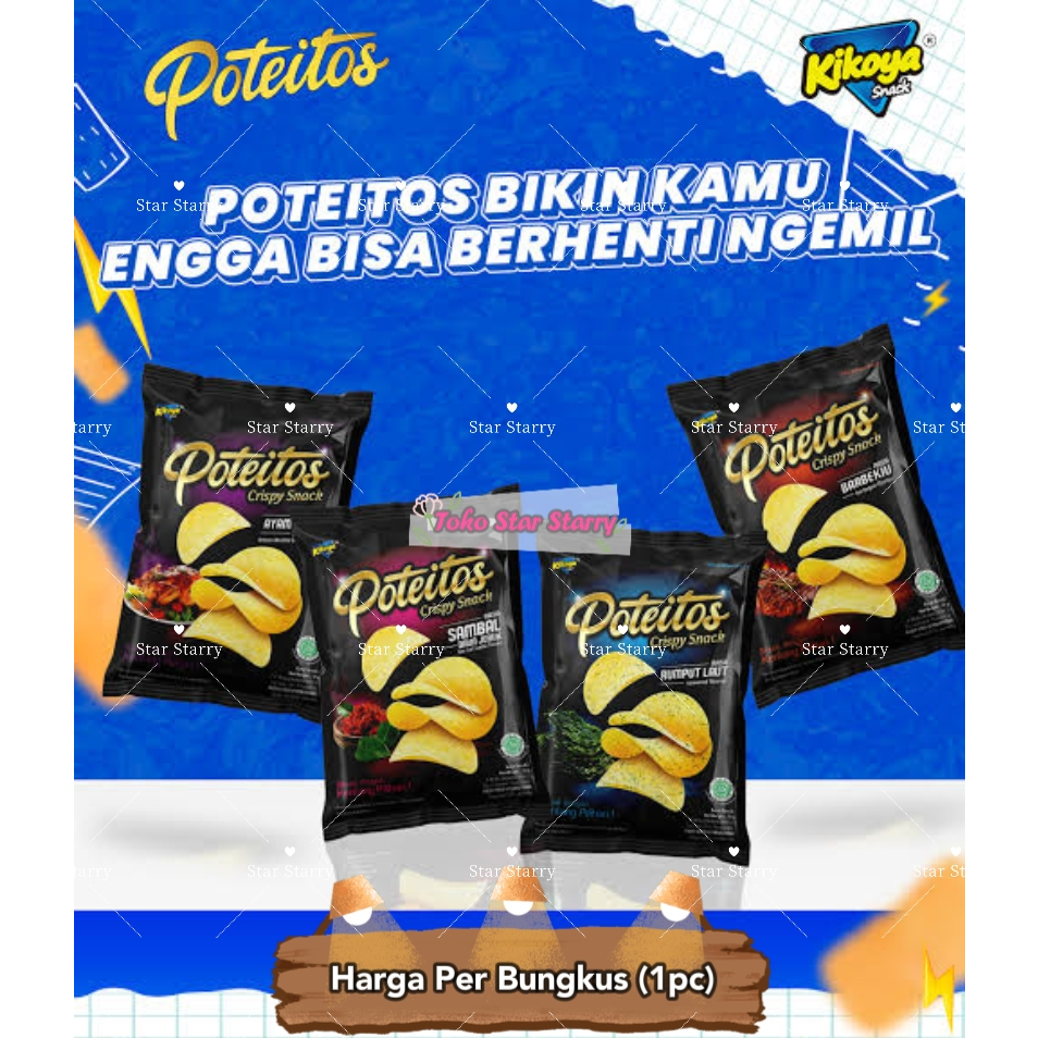 

[Per Pcs] Aneka Snack Poteitos 12gr Snack Kentang Poteitos Yami Yami Snack Viral Halal Mui Potato q