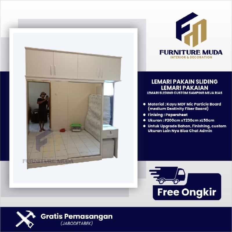 LEMARI PAKAIAN SLIDING/LEMARI PAKAIAN SLEDING/LEMARI SLIDING CUSTOM