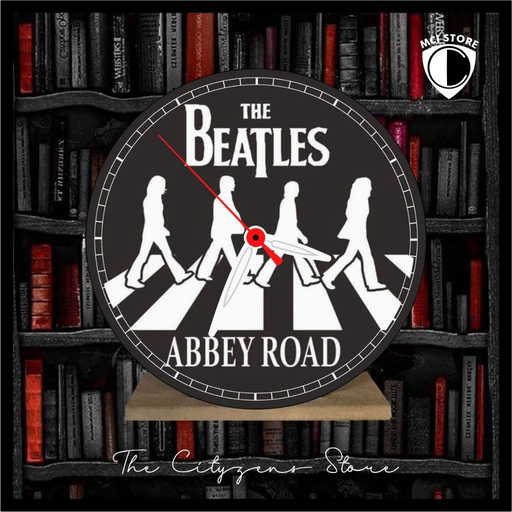 Jam Meja Kayu Custom The Beatles 2