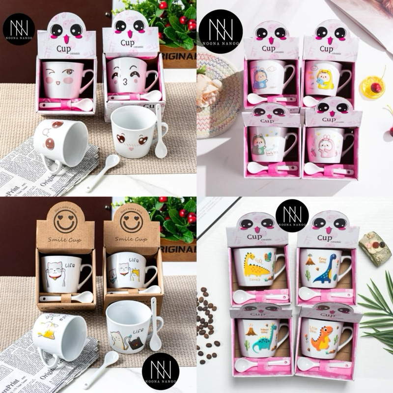 Hampers Gelas Kopi keramik free sendok / Cangkir kopi / Mug Souvenir hampers FREE SENDOK