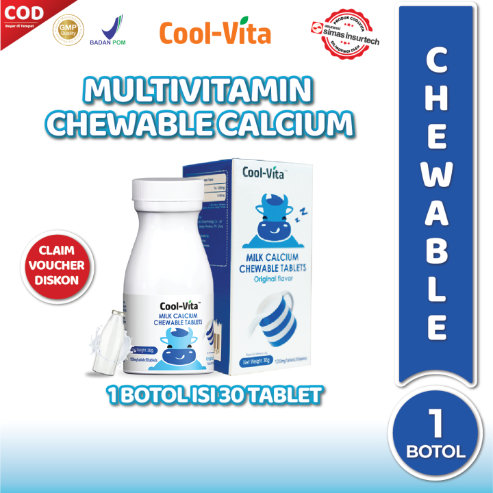 Peninggi Badan Cool Vita Milk Calcium Chewable - CoolVita Kalsium Original BPOM