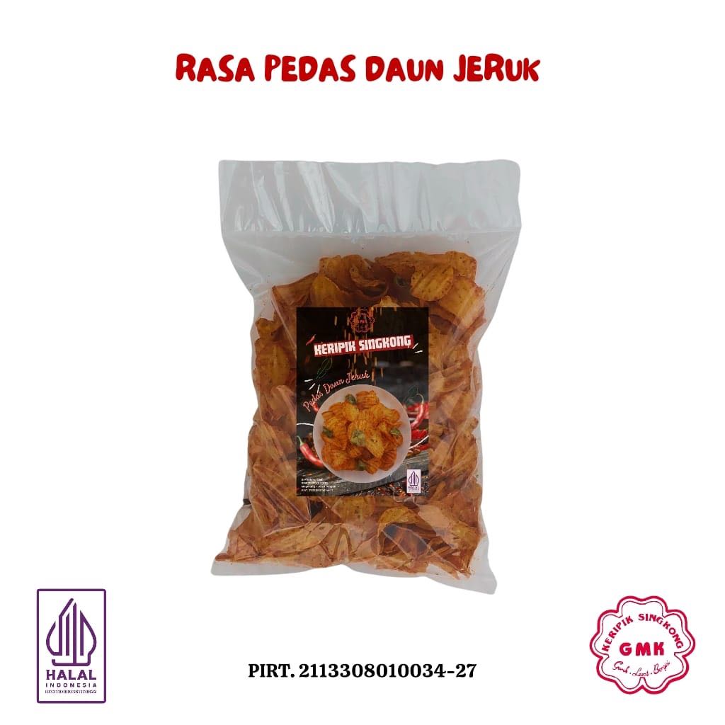 

GMK Snack Kiloan Kripik Singkong Pedas Daun Jeruk 250 gram - 500 gram - 1 Kg Keripik Singkong Pedas