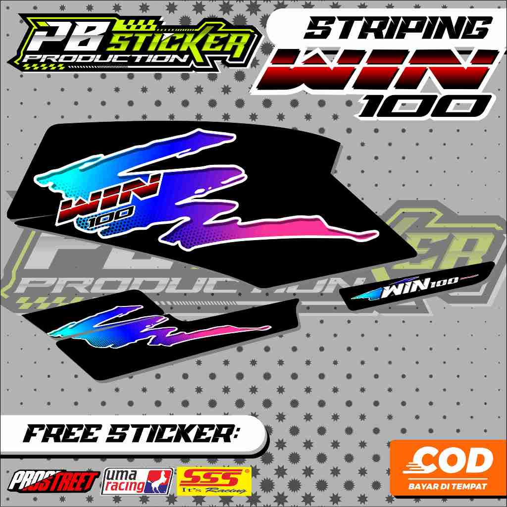 STRIPING VARIASI HONDA WIN 100  / STICKER LIST VARIASI HONDA WIN 100 ABSTRAK