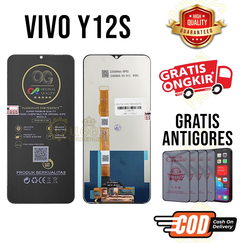 Lcd Touchscreen Vivo Y12S Original OEM Lcd Vivo Y12S Fullset GRATIS ANTIGORES