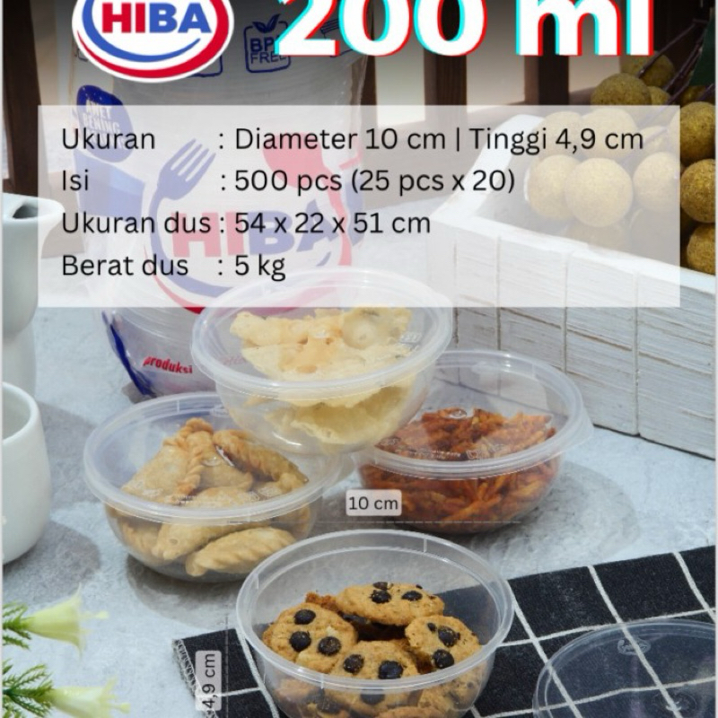 THINWALL HIBA THINWALL BOWL 200ML 25PCS KOTAK MAKAN KOTAK PLASTIK THINWALL PLASTIK MANGKOK PLASTIK M