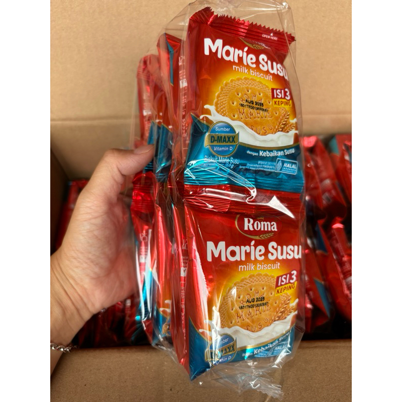 

agen distributor makanan ringan snack cemilan biskuit roma marie susu renceng milk biscuit merah berkualitas