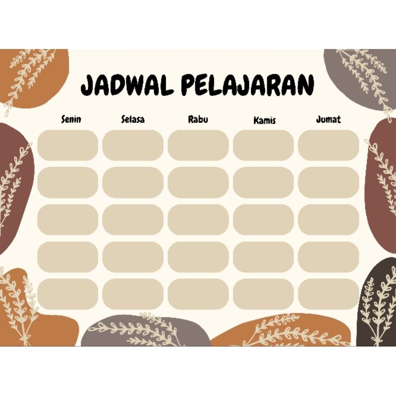 

POSTER JADWAL PELAJARAN SEKOLAH