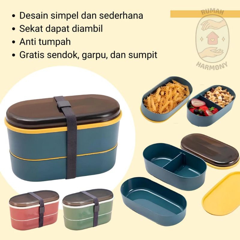 lunch box 2 susun/kotak makan 2 susun/kotak makan viral/kotak bekal 2 susun/kotak makan set
