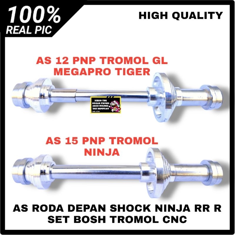 AS RODA DEPAN SHOCK SKOK NINJA RR R SET BOSH TROMOL CNC PNP TROMOL NINJA GL MEGAPRO TIGER AS 15 AS 1