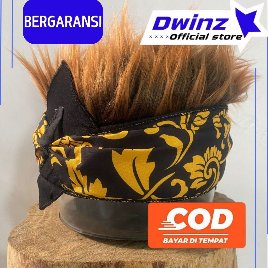 totopong rambut palsu premium udeng rambut palsu panjang