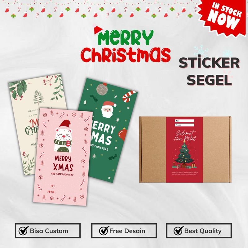 

STICKER SEGEL NATAL TAHUN BARU/CHRISTMAS/LABEL MURAH UKURAN 5X10