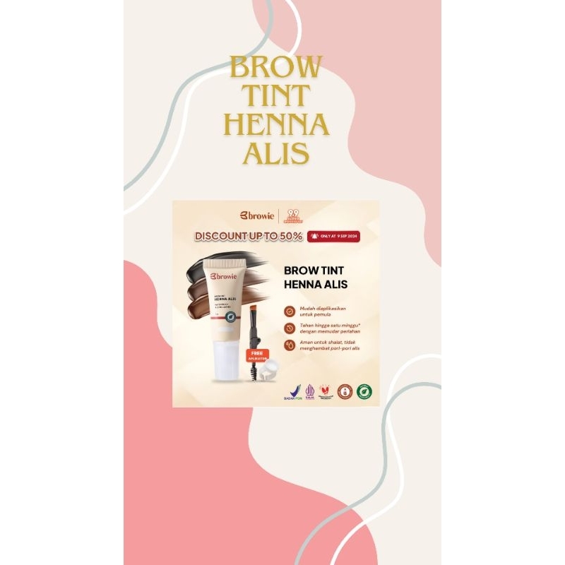 BPOM & Halal] browie Brow Tint Henna Alis | Eyebrow Gel Waterproof & Longlasting