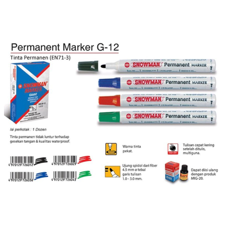 

Spidol Permanent Snowman G12