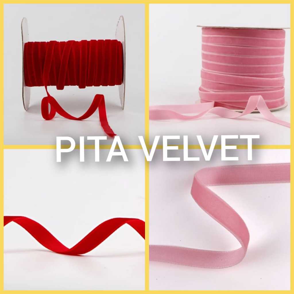 

1 Yard | Pita Velvet / Pita Beludru Size 1.3 cm 1.6 cm
