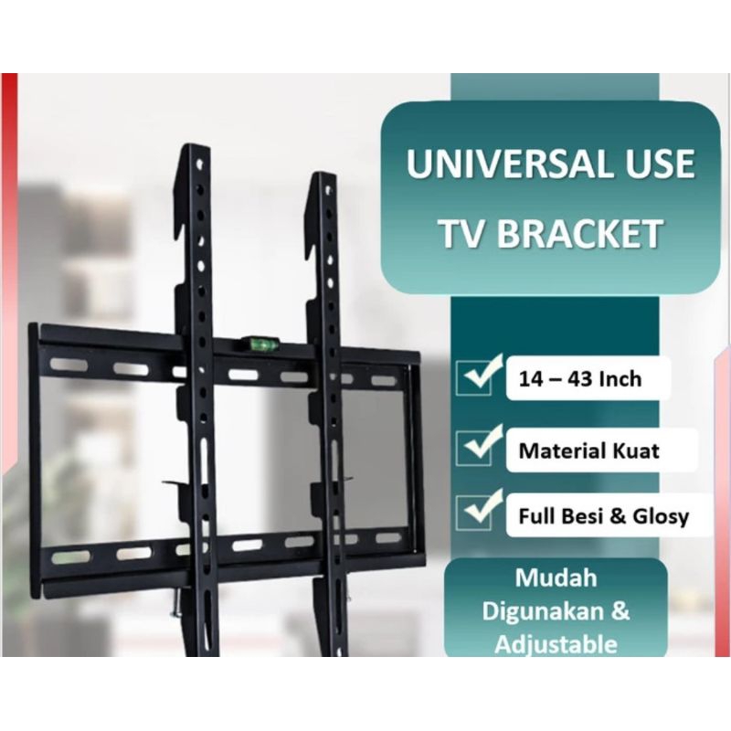 BRACKET TV GANTUNG RAK BELAKANG TV UNIVERSAL 14-43 IN BRACKET TV  LED SMART TV DIGITAL