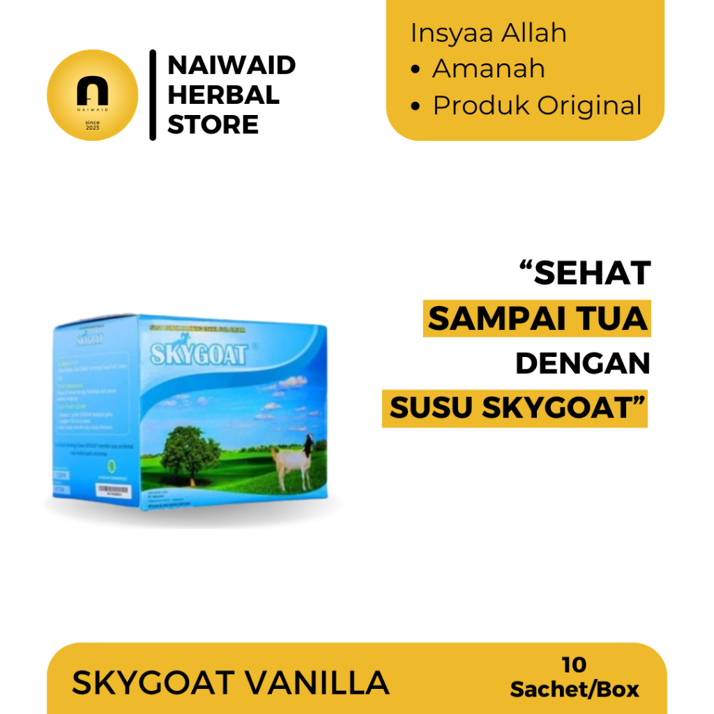 

SKYGOAT - Susu Kambing Etawa Bubuk SKY GOAT Original Vanilla 1 Box Isi 10 Sachet