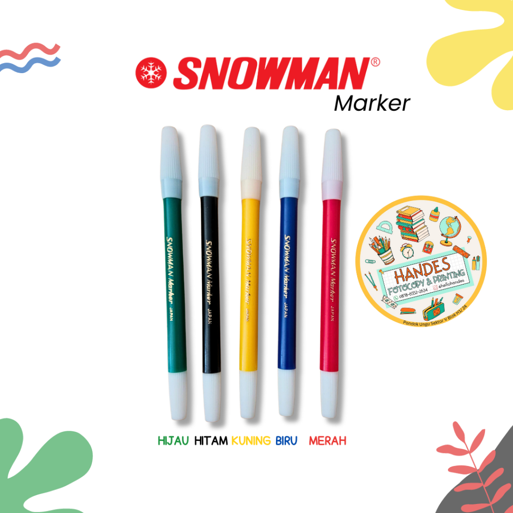 

Snowman Spidol Kecil Warna Marker Satuan