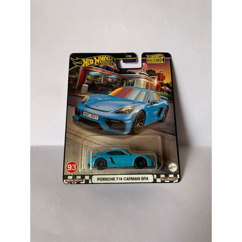 Hotwheels porsche 718 cayman gt4 biru boulevard