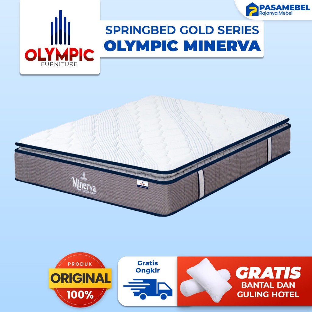 Springbed OLYMPIC MINERVA XTRA PLUSHTOP SILVER SERIES - Kasur Matrass Mattress Ranjang