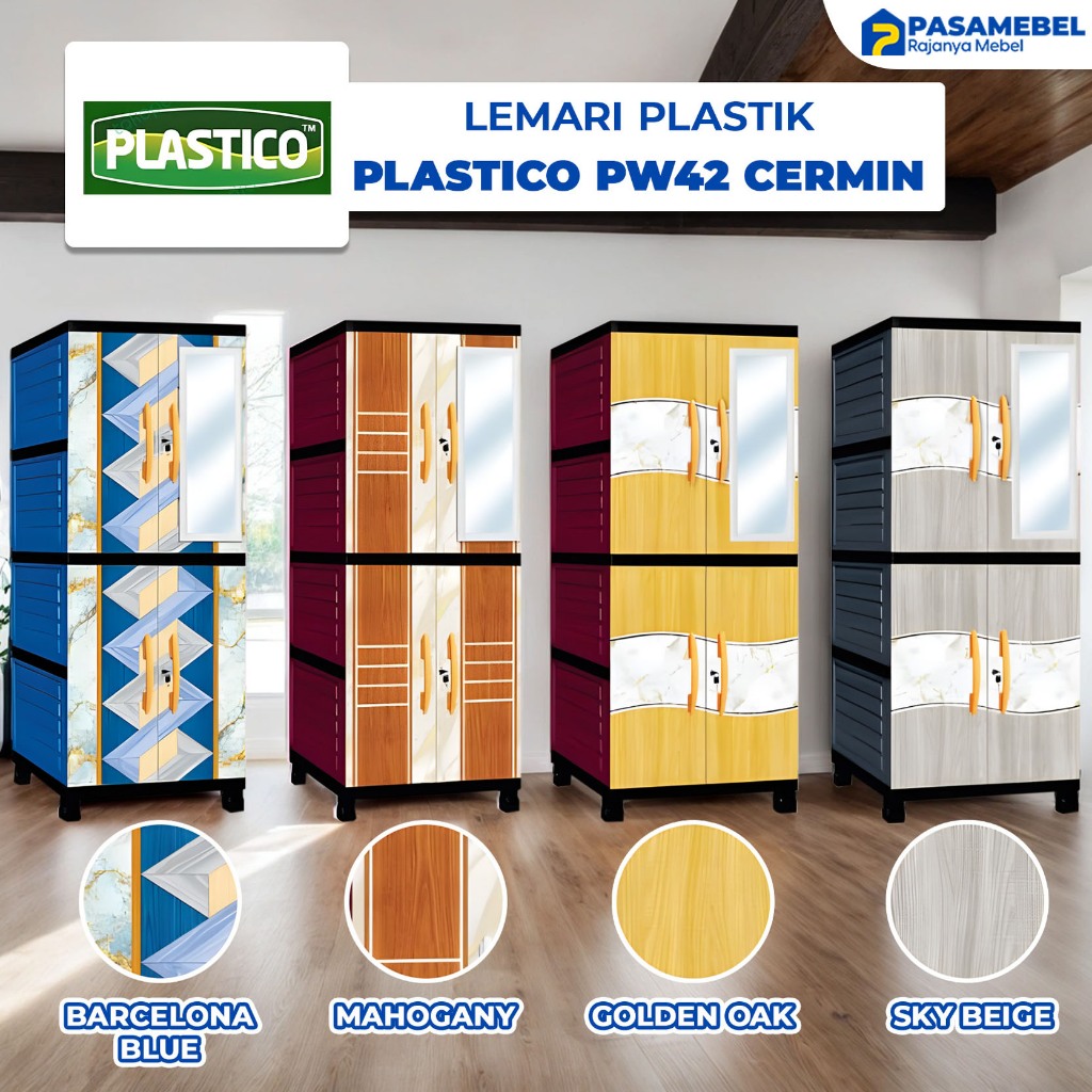 Lemari Pakaian plastik 2 pintu Cermin model modern/classic | lemari plastik 2 pintu jumbo berkualita