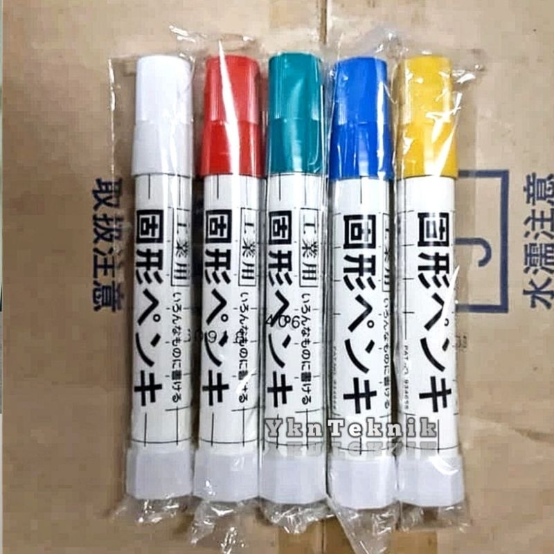 Solid Steel Marker Spidol SAKURA Warna Putih Kuning Merah Biru Spidol Permanen Original