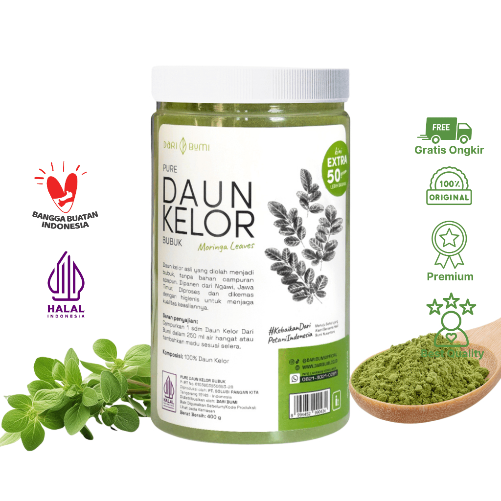 

Daun Kelor Bubuk Daribumi 400 Gram Moringa Powder