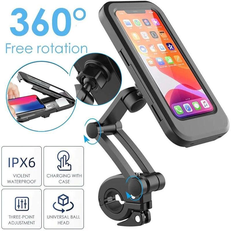 Promo 25 IPX6 Waterproof Phone Holder HP Stang Sepeda Motor Anti Air Magnetic 7 A15