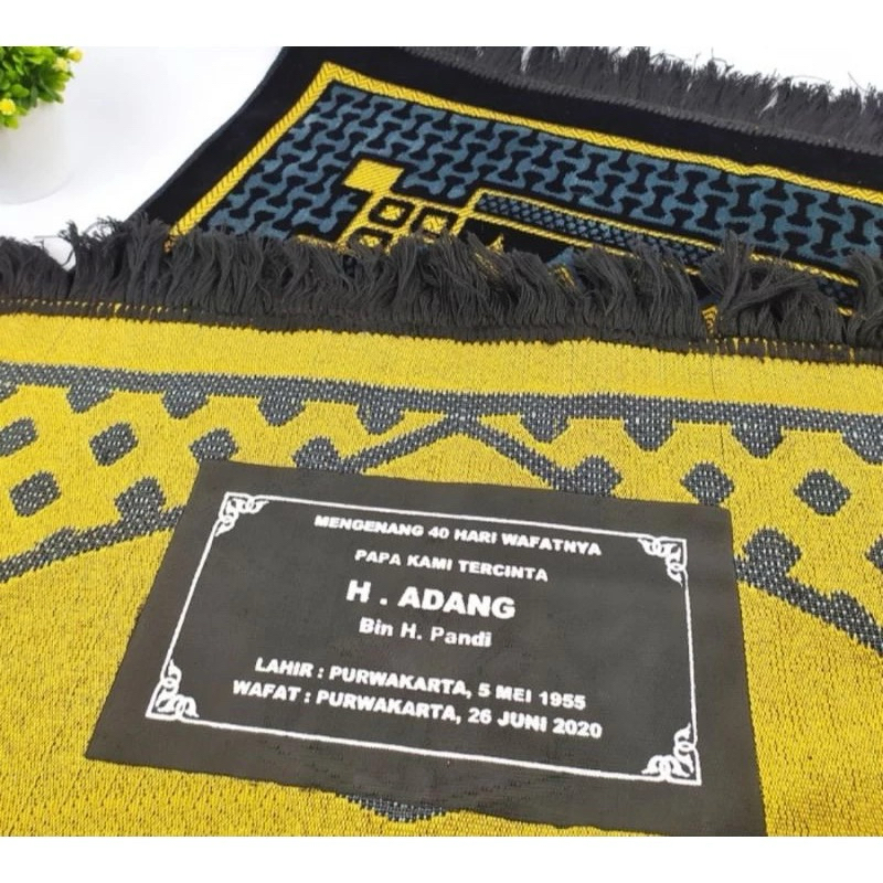 Jasa Sablon sajadah untuk Souvenir 70 lembar Free Plastik Per pcs sajadah