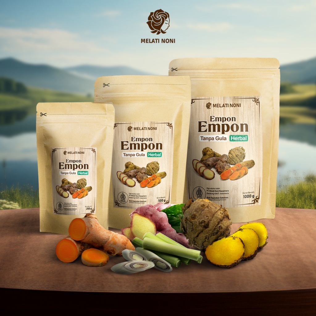 

Empon Empon Jahe Merah Kunyit Temulawak Sereh Lengkuas Bubuk Murni Tanpa Gula Herbal Melati Noni 1Kg