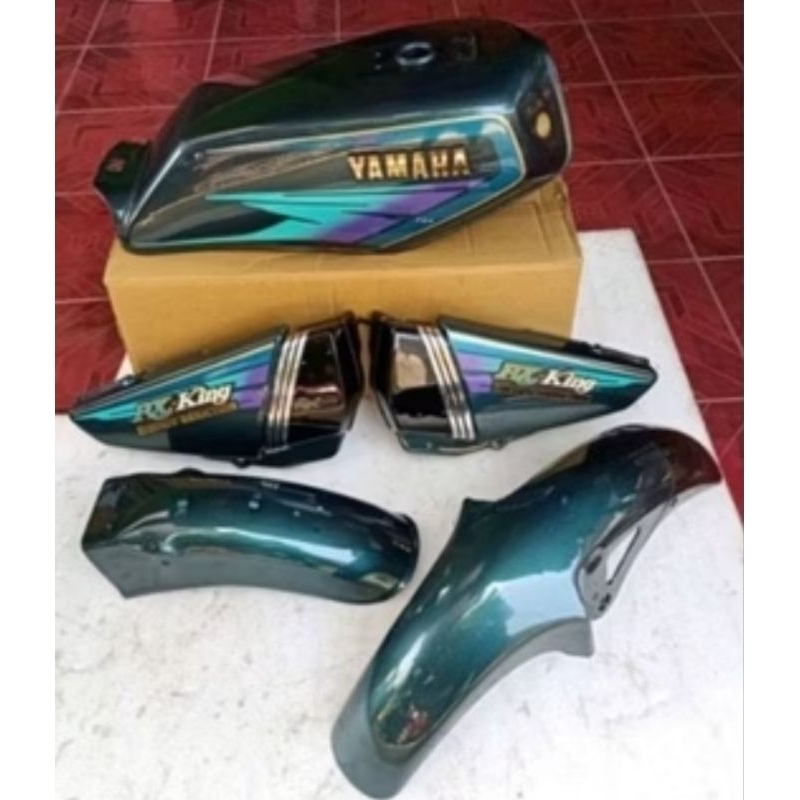 Cover body set RX KING warna hijau botol plus stripping