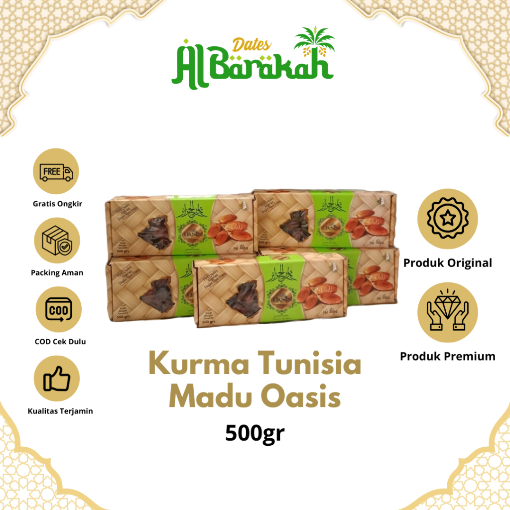 

Kurma Tunisia Madu Deglet Noor High Quality Kemasan 500gr Original Premium Oleh Oleh Haji Oasis