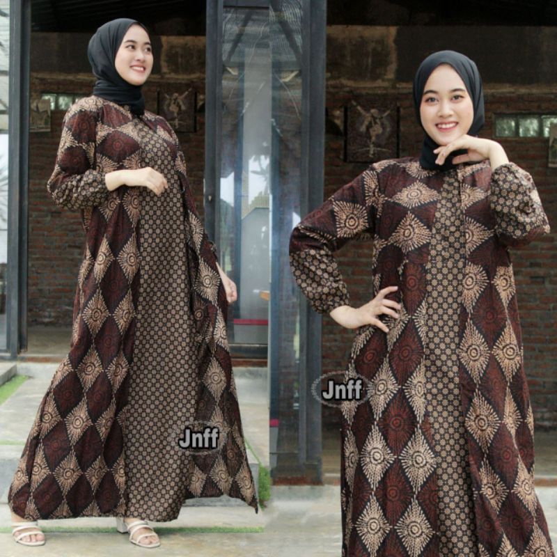 Gamis Bolero Batik Motif Sogan - Gamis Batik Kondangan - Gamis Pesta Kondangan - Gamis Batik Standar