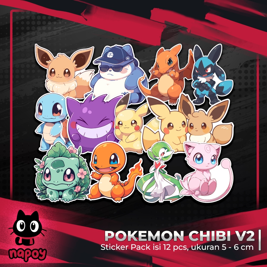 

STIKER PACK POKEMON CHIBI V2 12 pcs