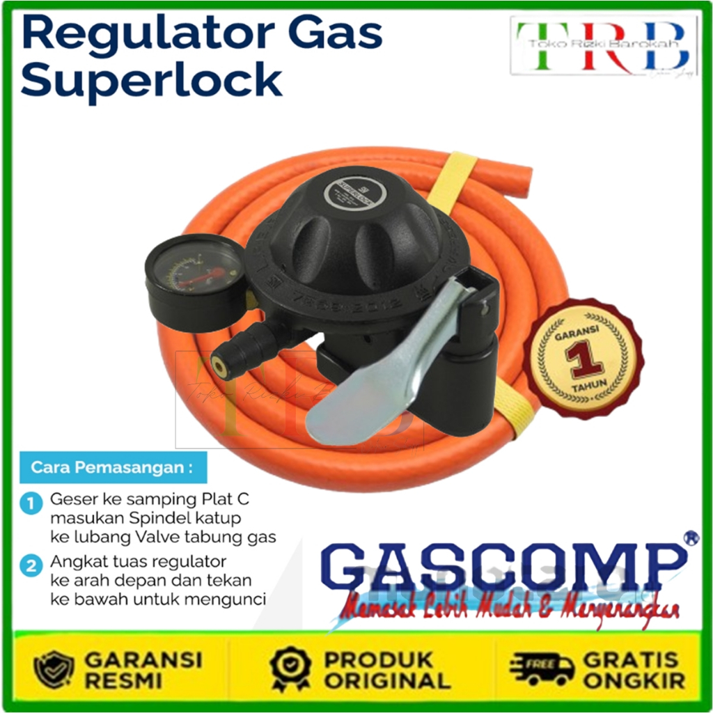 Paket Regulator Superlock 01 Klik GRS 01+Selang Gas - Regulator Kompor Gas Superlock Regulator Gas A