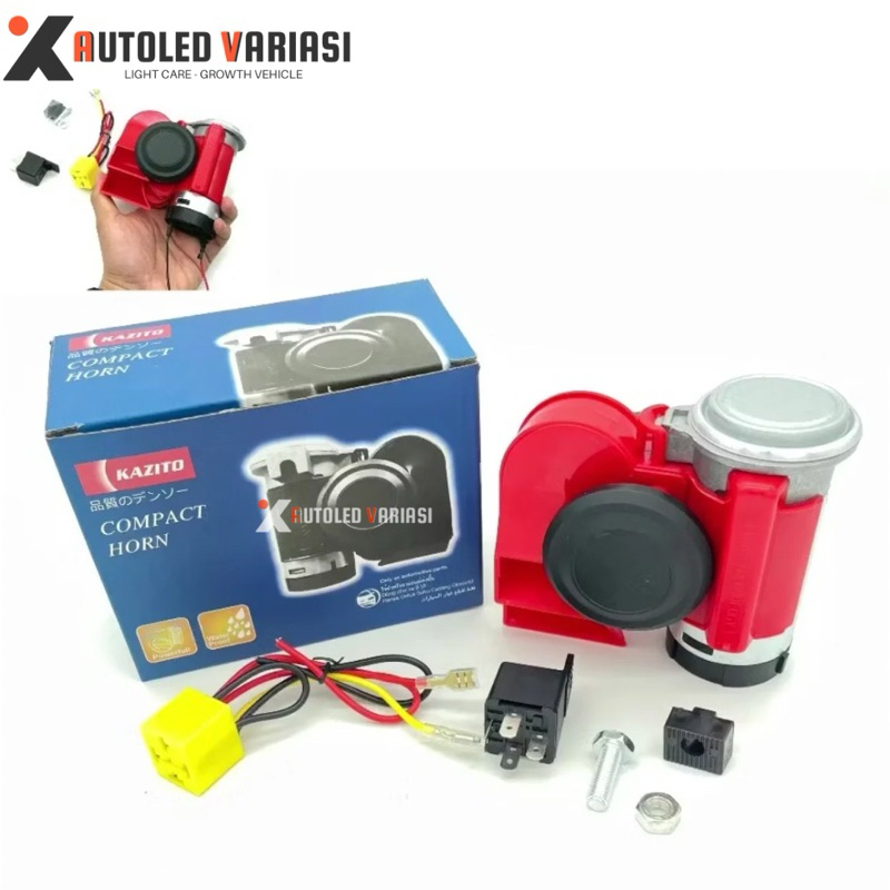Klakson Kazito Bonus Relay Klakson Kapal Angin Dinamo 12V 24V Untuk Motor Mobil Truck Bus Horn