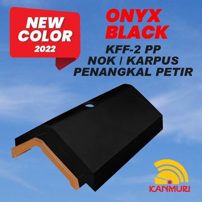 Nok Karpus Penangkal Petir Kanmuri Full Flat Onyx Black Aksesoris Genteng Keramik Berglazur