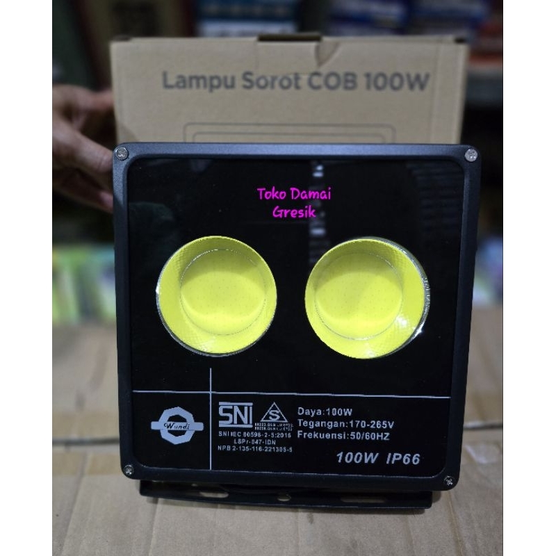 Wandi Floodlight Sorot Led COB 100w. lampu sorot led COB 2x50w. 100w