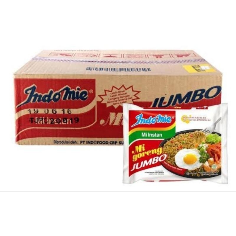 

Indomie Goreng Jumbo 1 dus isi 24 pc