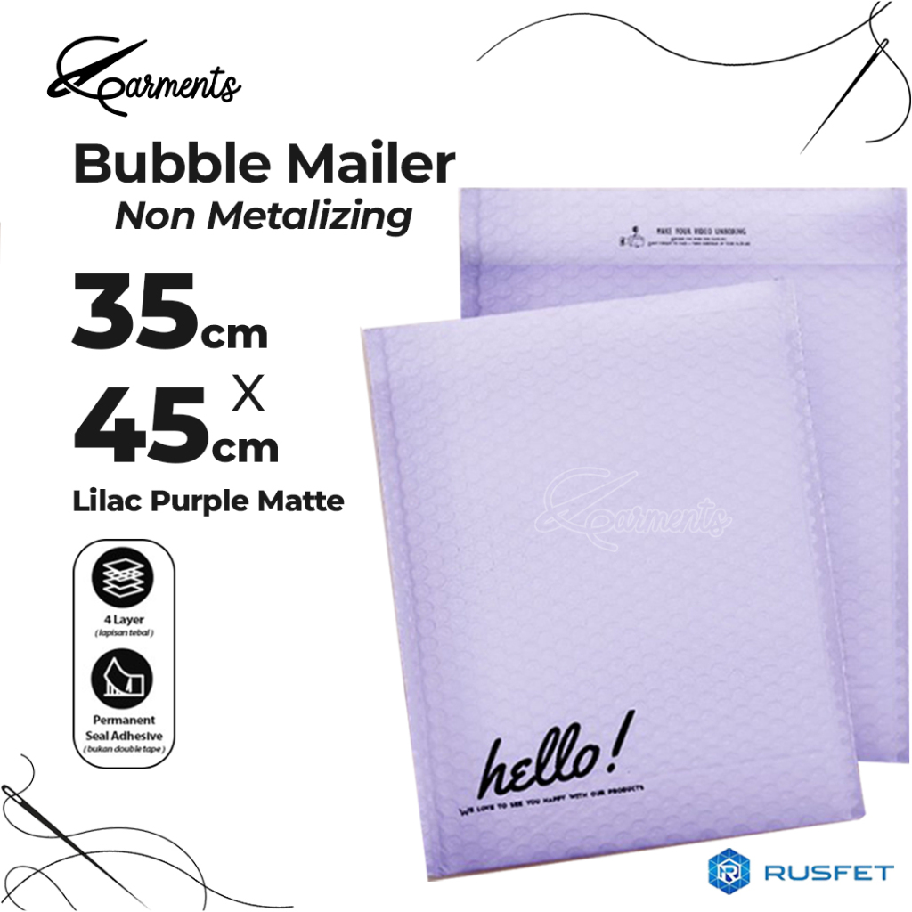 Bubble Mailer Lilac 35 X 45CM Hello Series / Amplop Envelope Wrap PREMIUM Mailer Rusfet Harga Murah