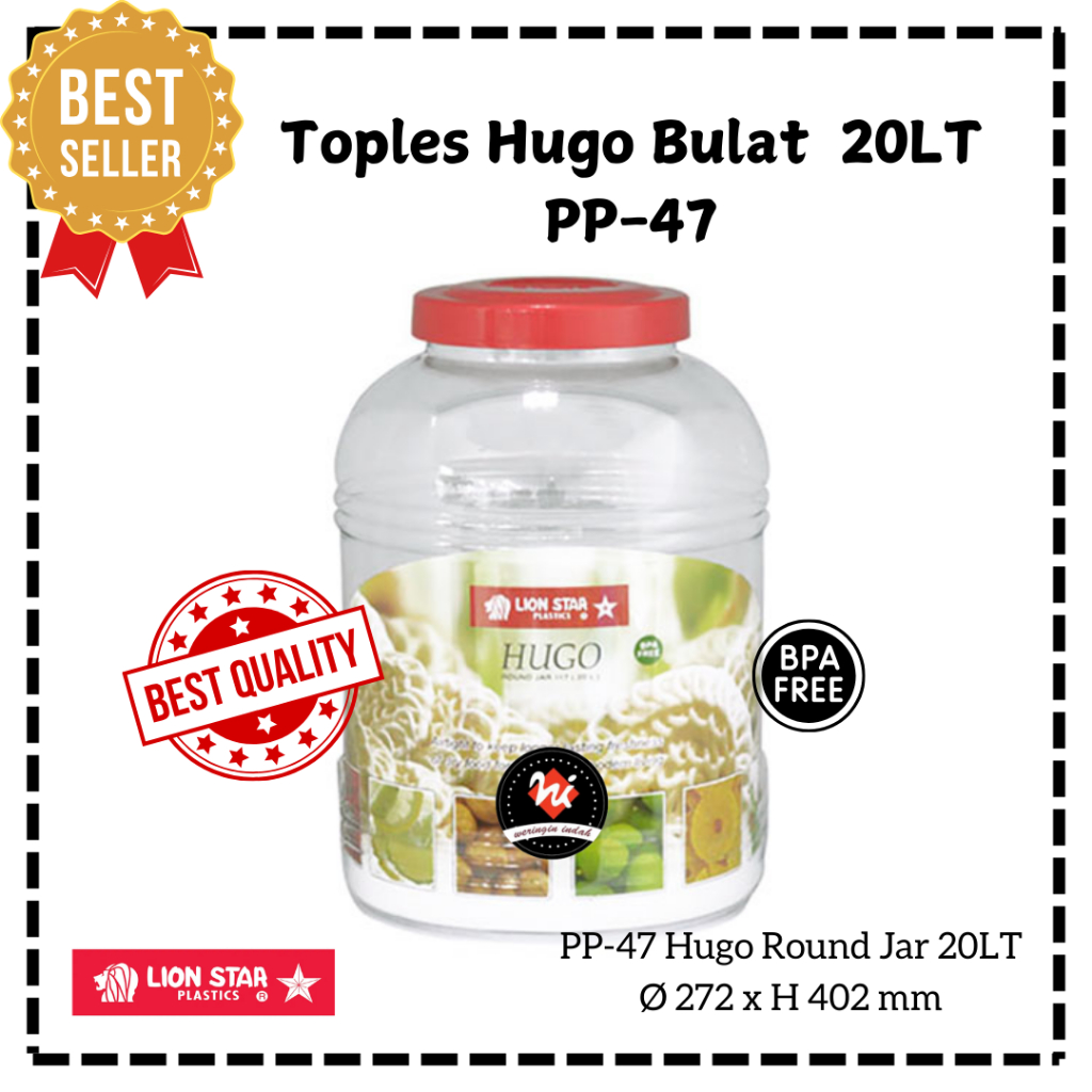 Weringin Indah - Toples Hugo 20Lt Lion Star, Toples Plastik Jumbo, Toples Plastik Kedap Udara, Tople