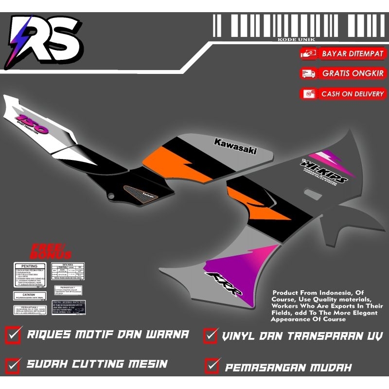 sticker striping ninja krr ssr custom 01 transparan uv (bisa riquest)