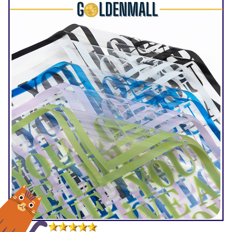 

20 LEMBAR Kertas Buket Cellophane Flower Wrapping Kertas Kado Motif Tulisan 6124