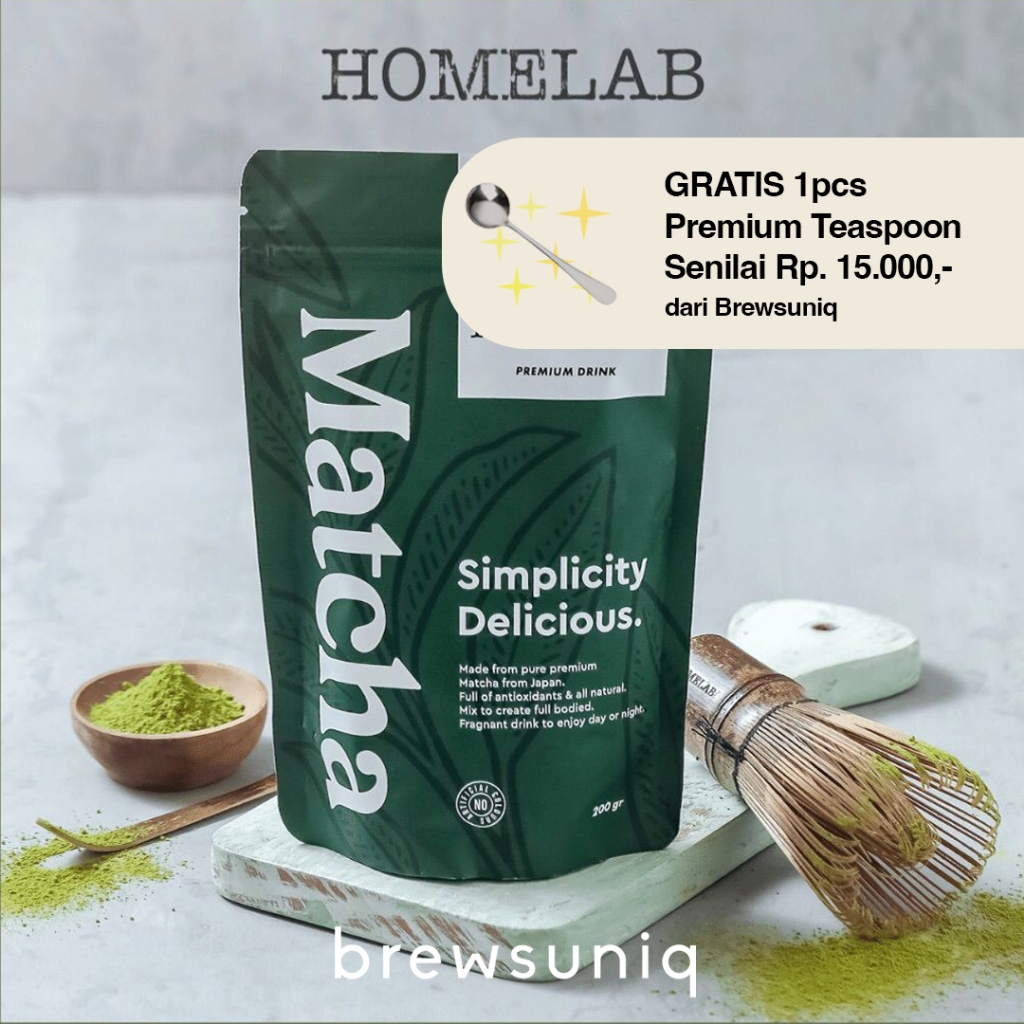 

Brewsuniq X Homelab Drink Powder Matcha / Taro / Sakura / Hojicha / Chocolate / Minuman Serbuk