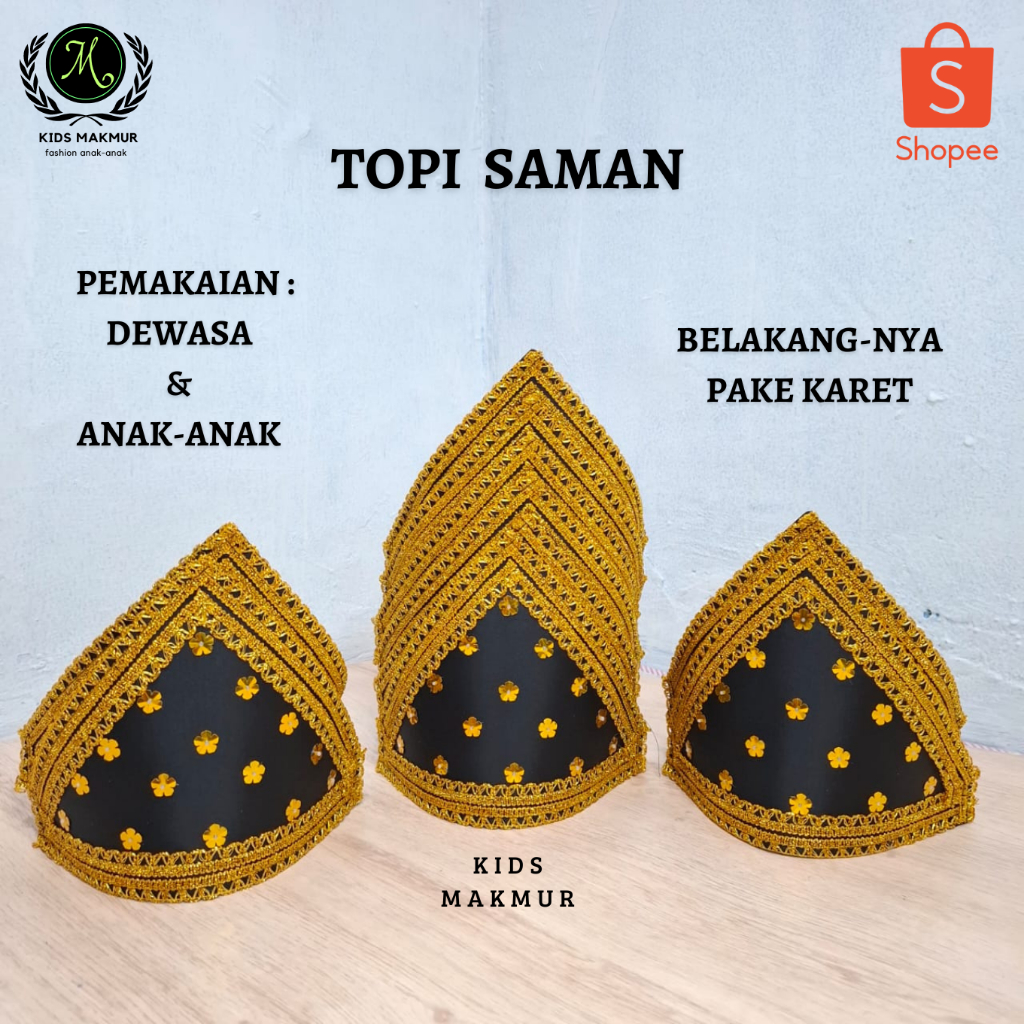 Ale Topi TARI SAMAN ACEH perempuan topi saman topi adat aceh bungong jeumpa asesoris kepala tari